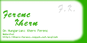 ferenc khern business card